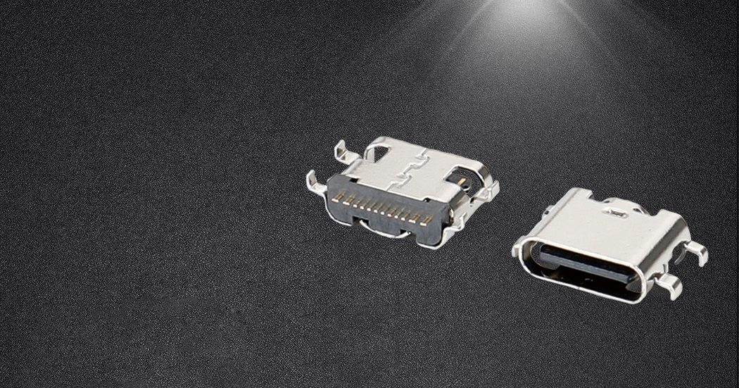 TYPE-C 6PIN板上型 L-6.5mm四腳插板